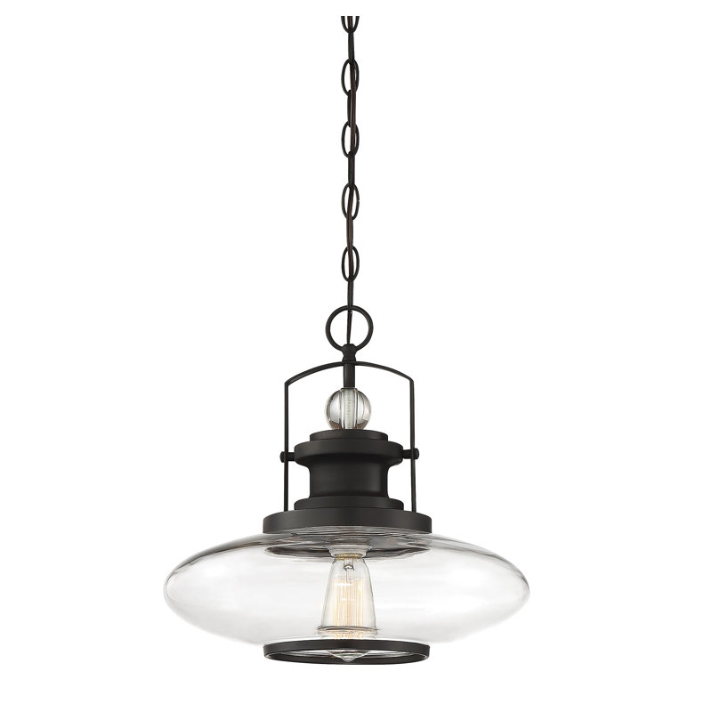 Gracie Oaks Yelton 1 Light Schoolhouse Pendant Reviews Wayfair