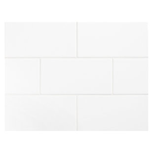 Subway Tile You Ll Love Wayfair Value Series 3 X 6 Ceramic Subway Tile In Bright Glossy White