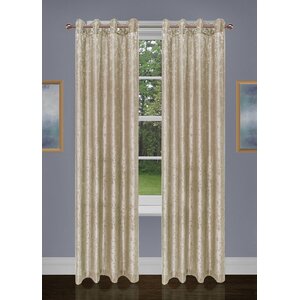 Mui Jacquard Nature/Floral Room Darkening Grommet Curtain Panels (Set of 2)