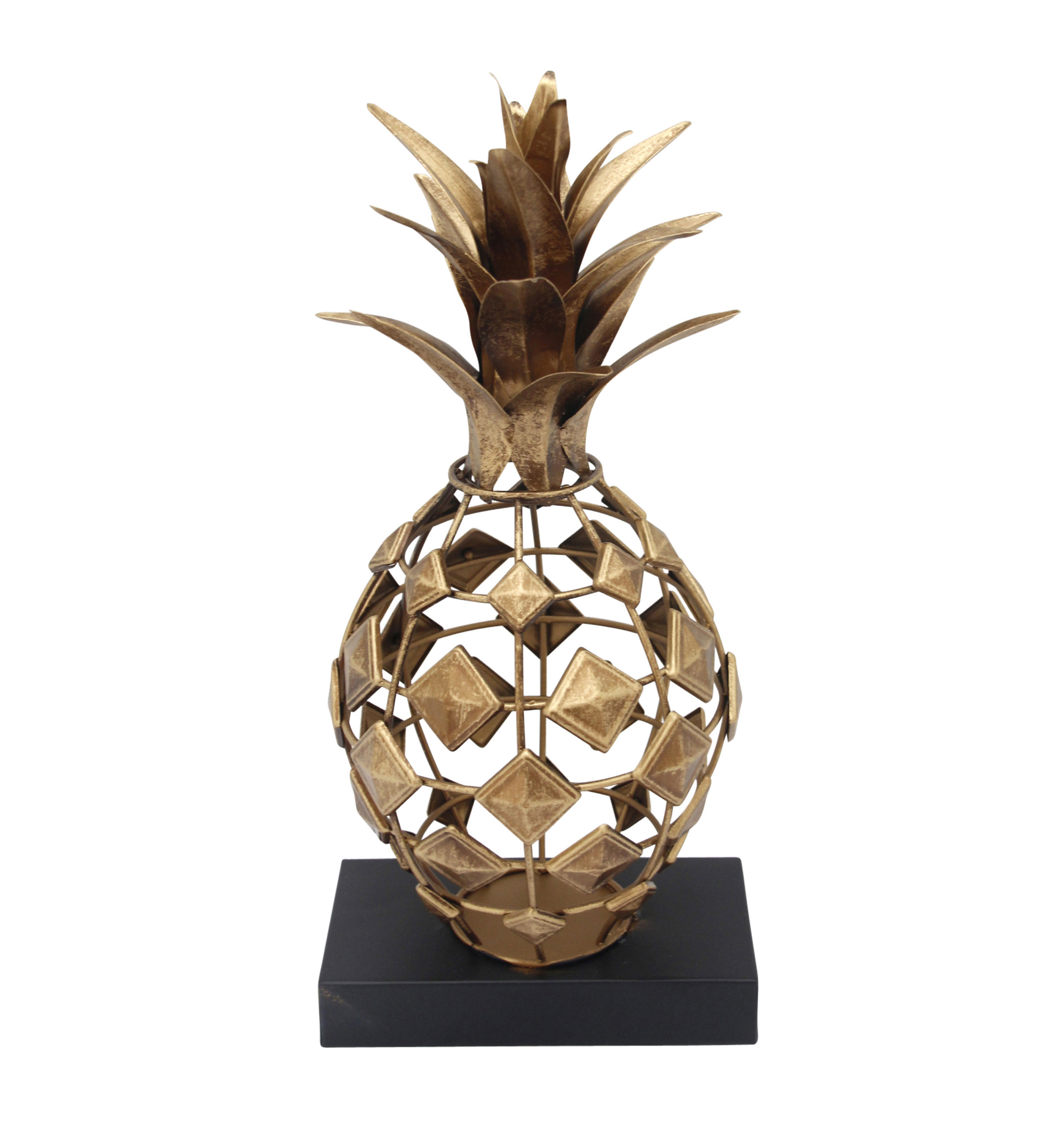Sagebrook Home Metal Pineapple on Base Sculpture Wayfair