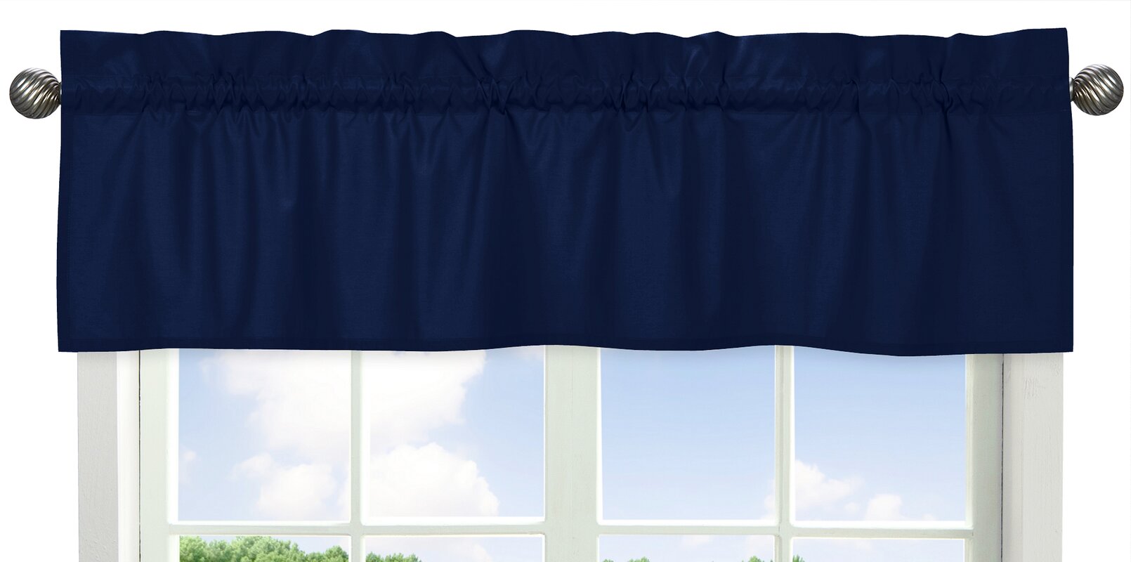 Sweet Jojo Designs Solid Navy Curtain Valance & Reviews | Wayfair