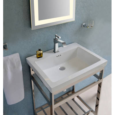 Ivy Bronx Arverne Stainless Steel Open Console 21 Single Bathroom Arverne Stainless Steel Open Console 21 Single Bathroom Vanity Set