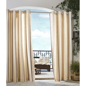 Ponce de Leon Striped Semi-Sheer Grommet Single Curtain Panel