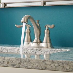 Lindenu0099 Centerset Double Handle Bathroom Faucet with Drain Assembly and Diamond Seal Technology
