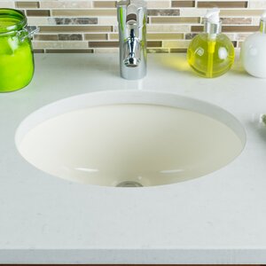 Ceramic Oval Undermount Bathroom Sink with Overflow