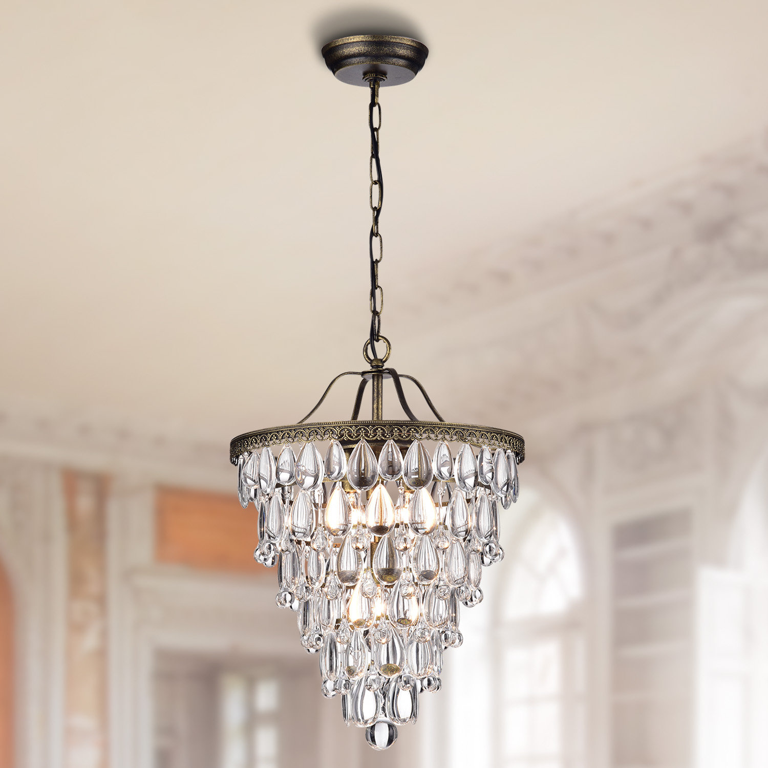 House Of Hampton Totnes 4 Light Crystal Chandelier Reviews Wayfair