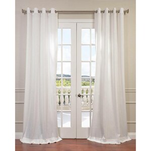 Solid Semi-Sheer Rod Pocket Single Curtain Panel