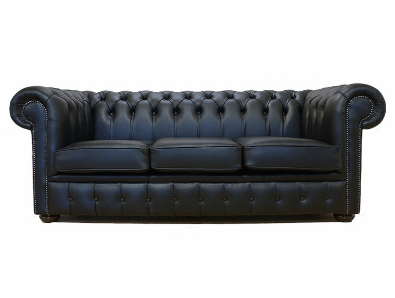 Lansdale Genuine Leather 3 Seater Chesterfield Sofa Bed