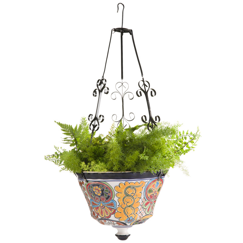 Plow & Hearth Talavera Ceramic Hanging Planter Wayfair