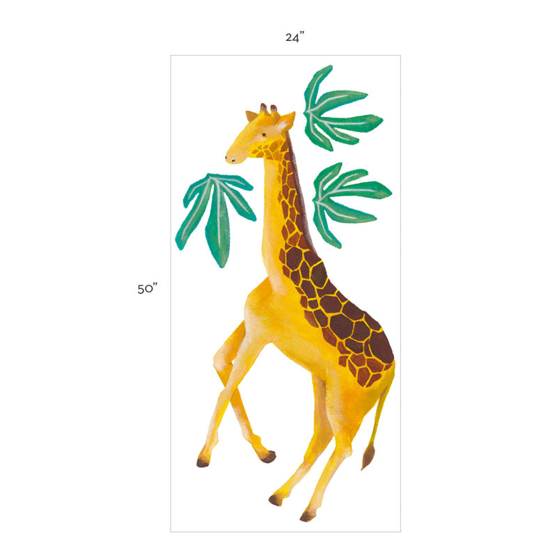 Barcomb Giraffe Wild Animals Tropical Leaves Wall Decal
