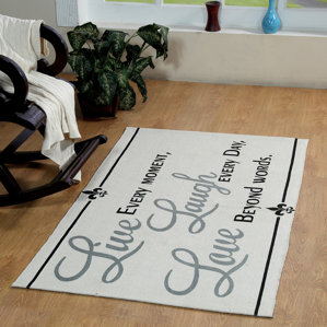 Live Laugh Love Rugs Wayfair Live Laugh Love Hand Woven Beige Black Area Rug