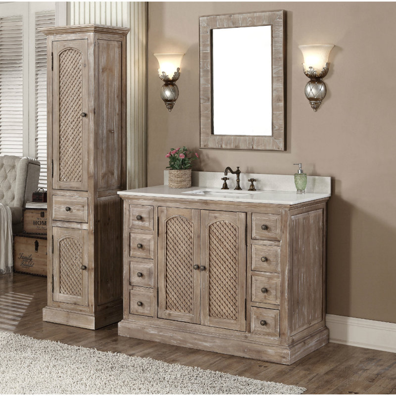 Laurel Foundry Modern Farmhouse Clemmie 49 Single Bathroom Vanity Clemmie 49 Single Bathroom Vanity Set With Mirror