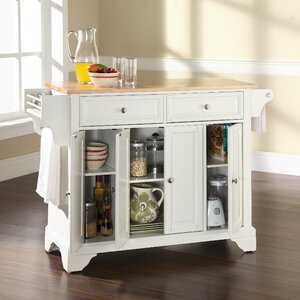 Abbate Kitchen Island with Wood Top