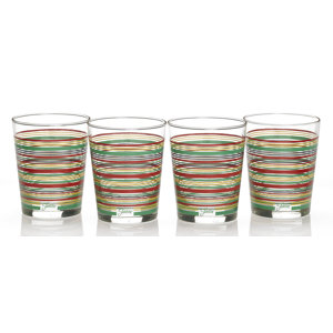 Stripes 15 Oz. Double Old Fashioned Glass (Set of 4)