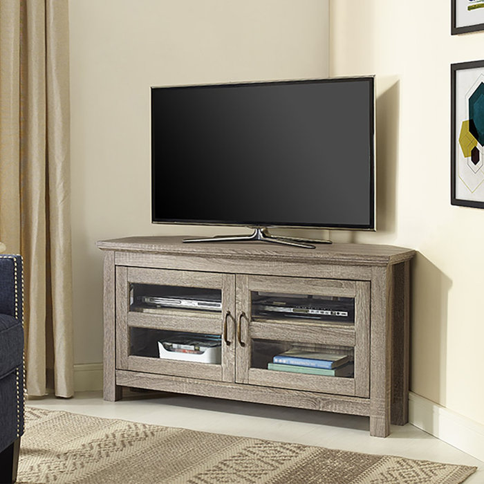 Andover Mills Dunmore 44 Wood Corner Tv Stand Reviews Wayfair Ca Dunmore 44 Wood Corner Tv Stand