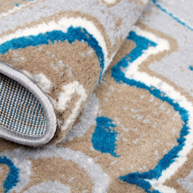 Winston Porter Albion Blue/Brown Area Rug & Reviews Wayfair