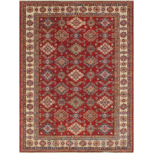 One-of-a-Kind Chanell Waziri Hand-Knotted Wool Red Area Rug