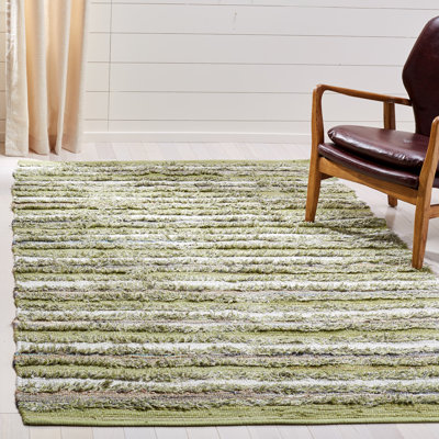 Williston Forge Tierra Stripe Ivory Purple Gray Area Rug Reviews Bester Hand Woven Cotton Green Area Rug