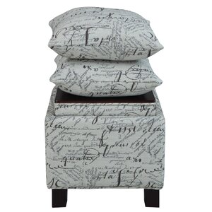 Madison Park Script Cube Ottoman