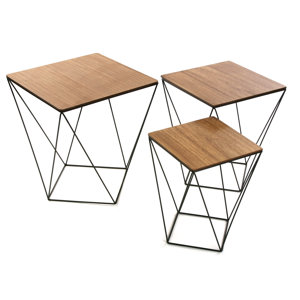 3-tlg. Couchtisch-Set Blackwire von Hokku Designs