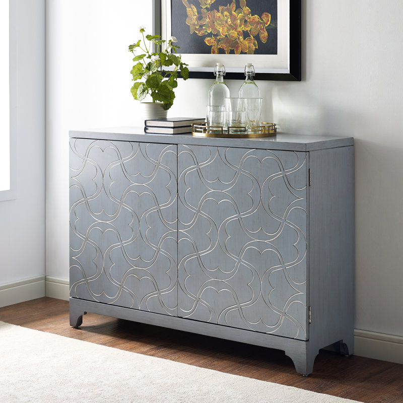 Bungalow Rose Throop Modern Influenced 2 Door Bar Cabinet With Throop Modern Influenced 2 Door Bar Cabinet With Ornate Overlay Carving