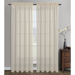 Sahara Solid Sheer Rod Pocket Curtain Panels (Set of 2)