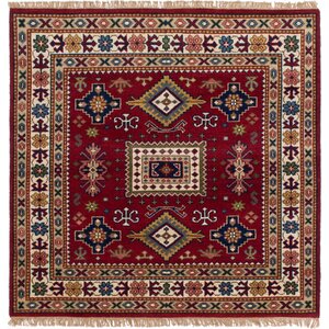 One-of-a-Kind Berkshire Hand-Knotted Dark Red Area Rug