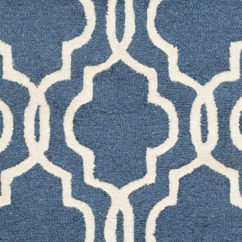 Wrought Studio Martins HandTufted Wool Navy/Ivory Area Rug & Reviews