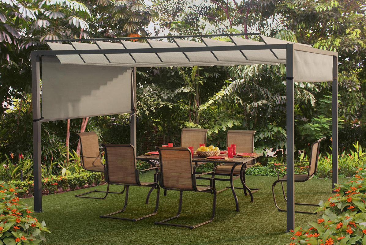 sunjoy louvered 8.5 ft. h x 12 ft. w x 9.5 ft. d pergola & reviews sunjoy louvered 8.5 ft. h x 12 ft. w x 9.5 ft. d pergola & reviews