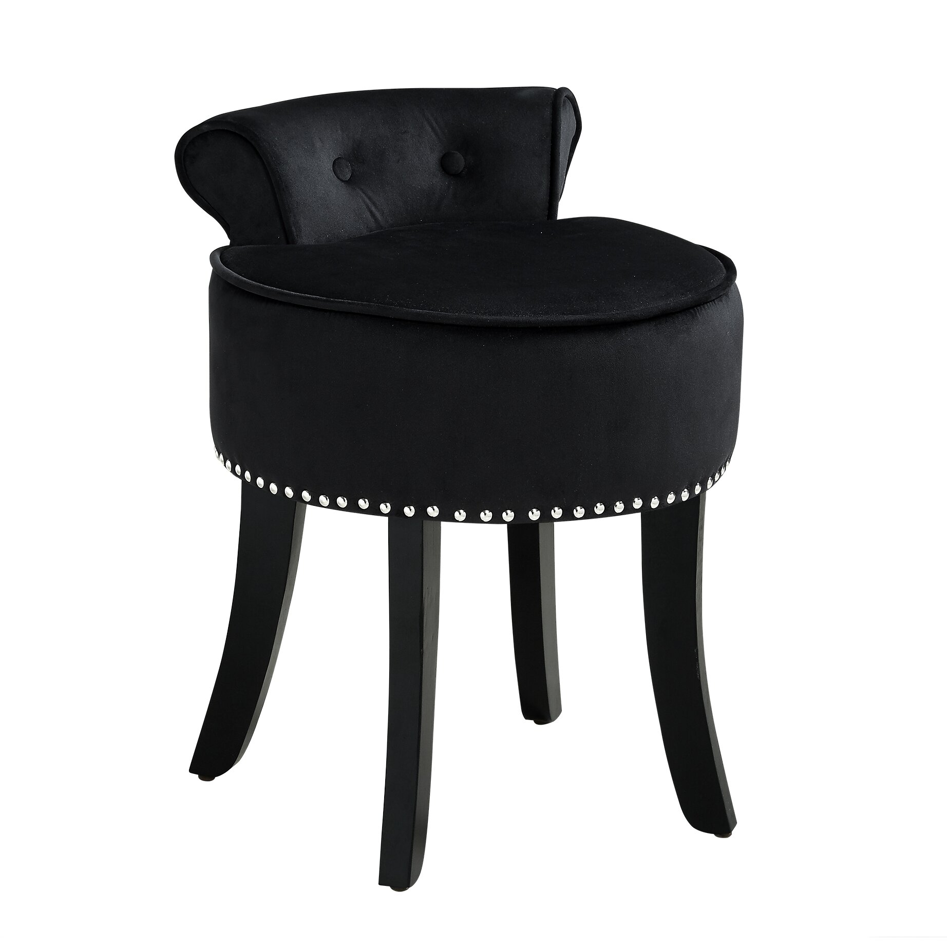 Inspired Home Co. Bardot Velvet Vanity Stool & Reviews ...