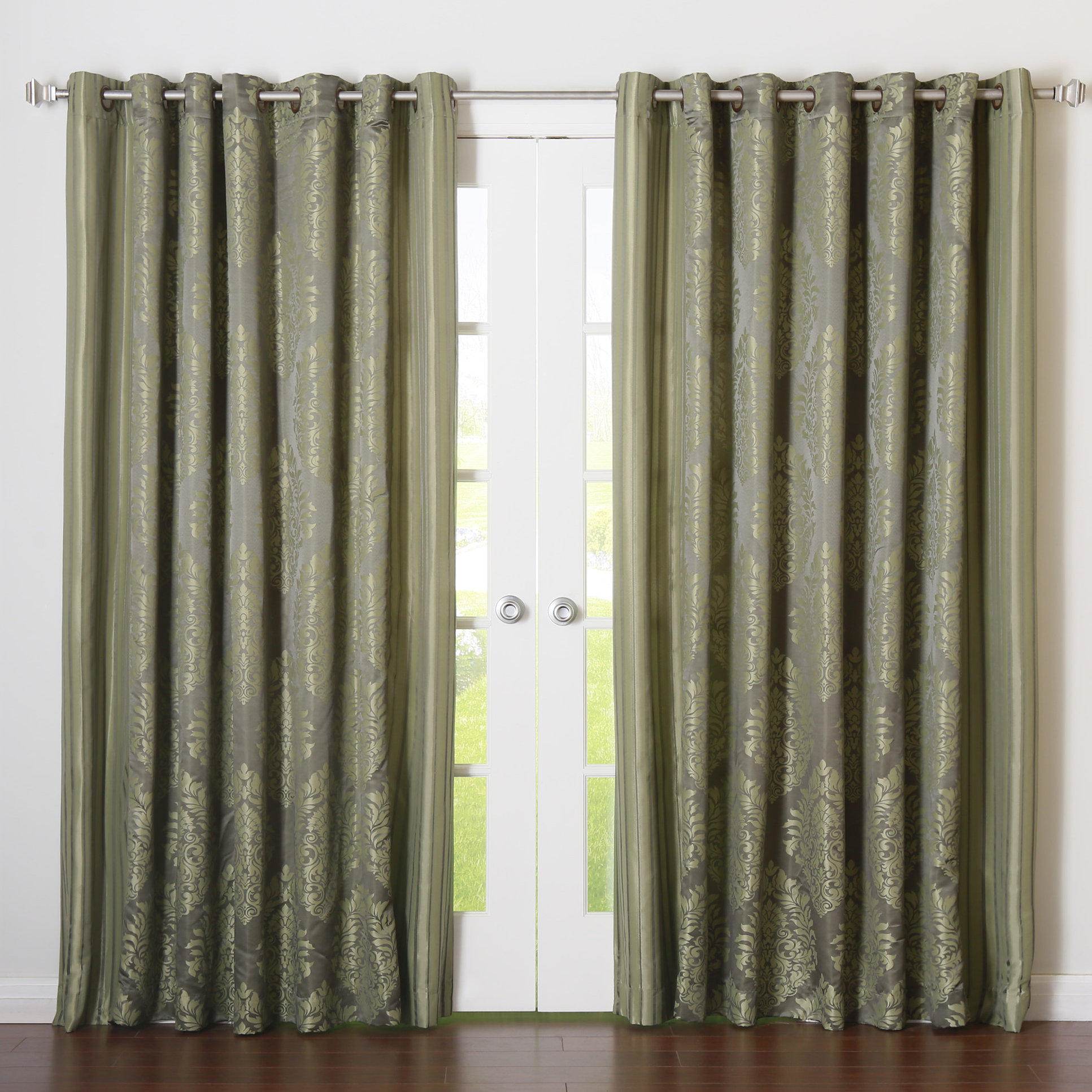 Best Home Fashion, Inc. Wide Width Damask Jacquard Grommet Curtain
