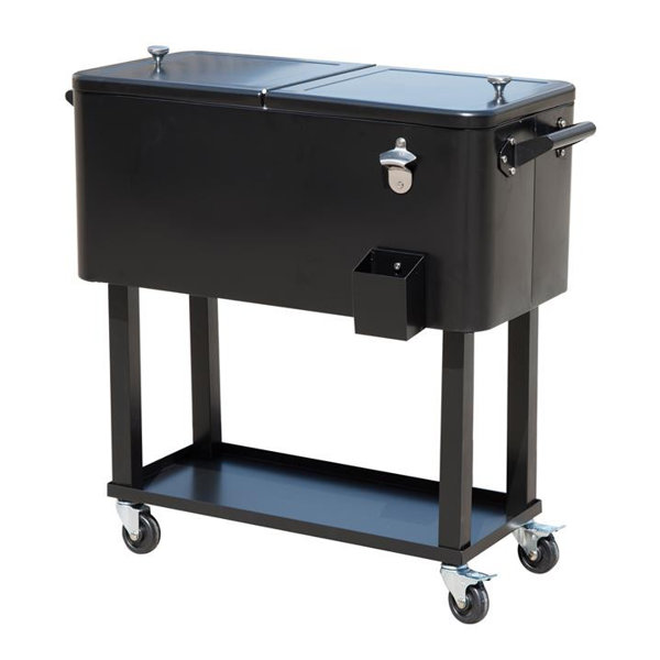 Outsunny 80 Qt. Rolling Portable Drink Cooler Cart & Reviews Wayfair