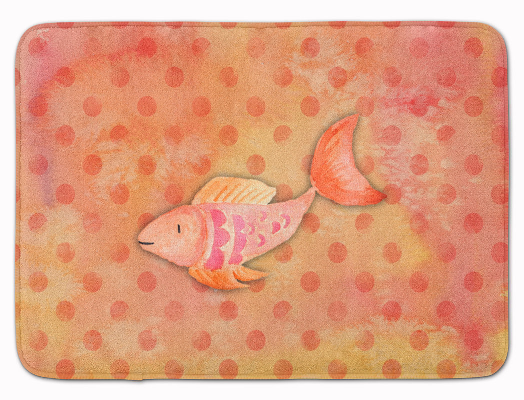 East Urban Home Orange Fish Watercolor Memory Foam Bath