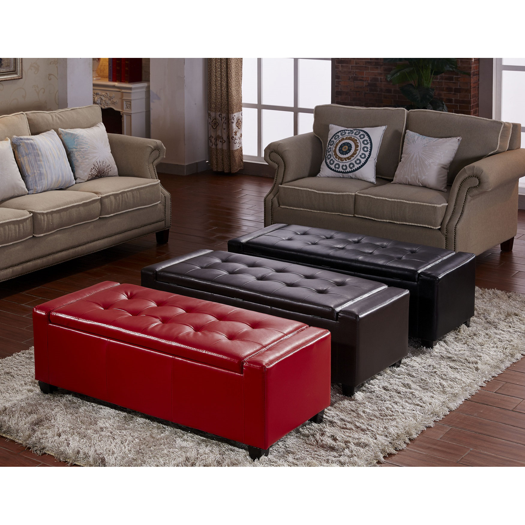 NOYA USA Contemporary Leather Storage Entryway Bench & Reviews Wayfair