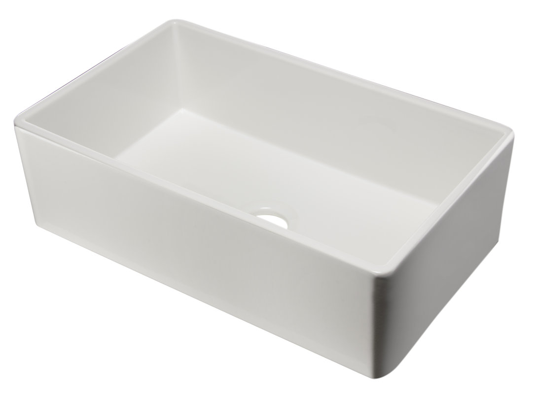 Alfi Brand 33" x 20" Single Bowl Fireclay Farmhouse Kitchen Sink