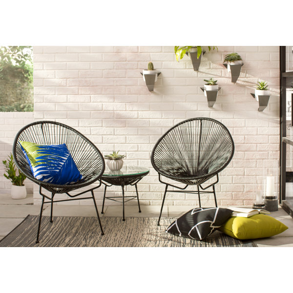 Harmonia Living Acapulco 3 Piece Lounge Seating Group with Cushion