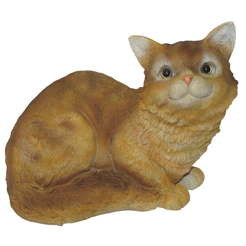 crouching cat garden statue