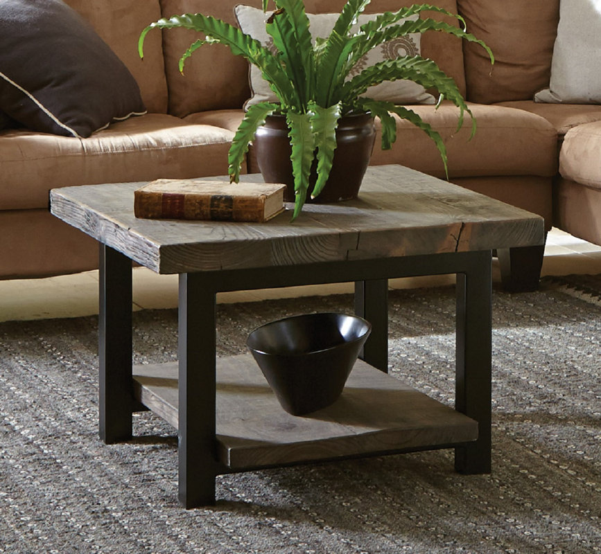 loon peak somers 27" reclaimed wood square coffee table & reviews loon peak somers 27" reclaimed wood square coffee table & reviews