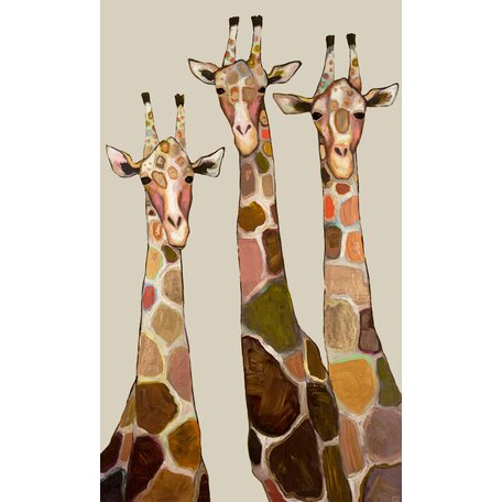 Three Giraffes on Cream Canvas Print & Reviews | Joss & Main