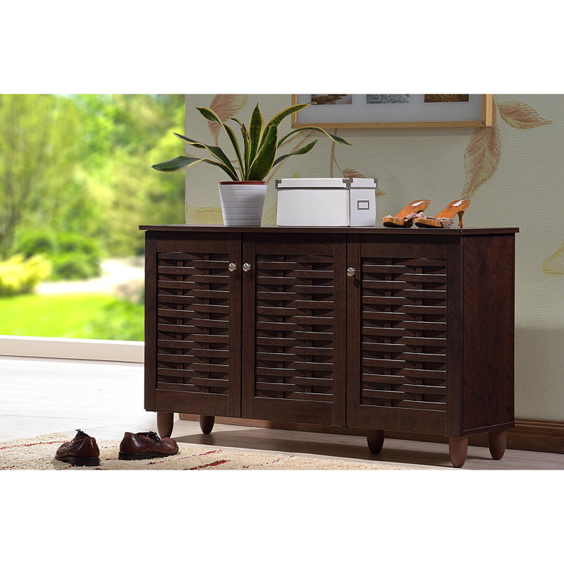 Shoe Storage Cabinets You Ll Love Wayfair 12 Pair Espresso Shoe Storage Cabinet