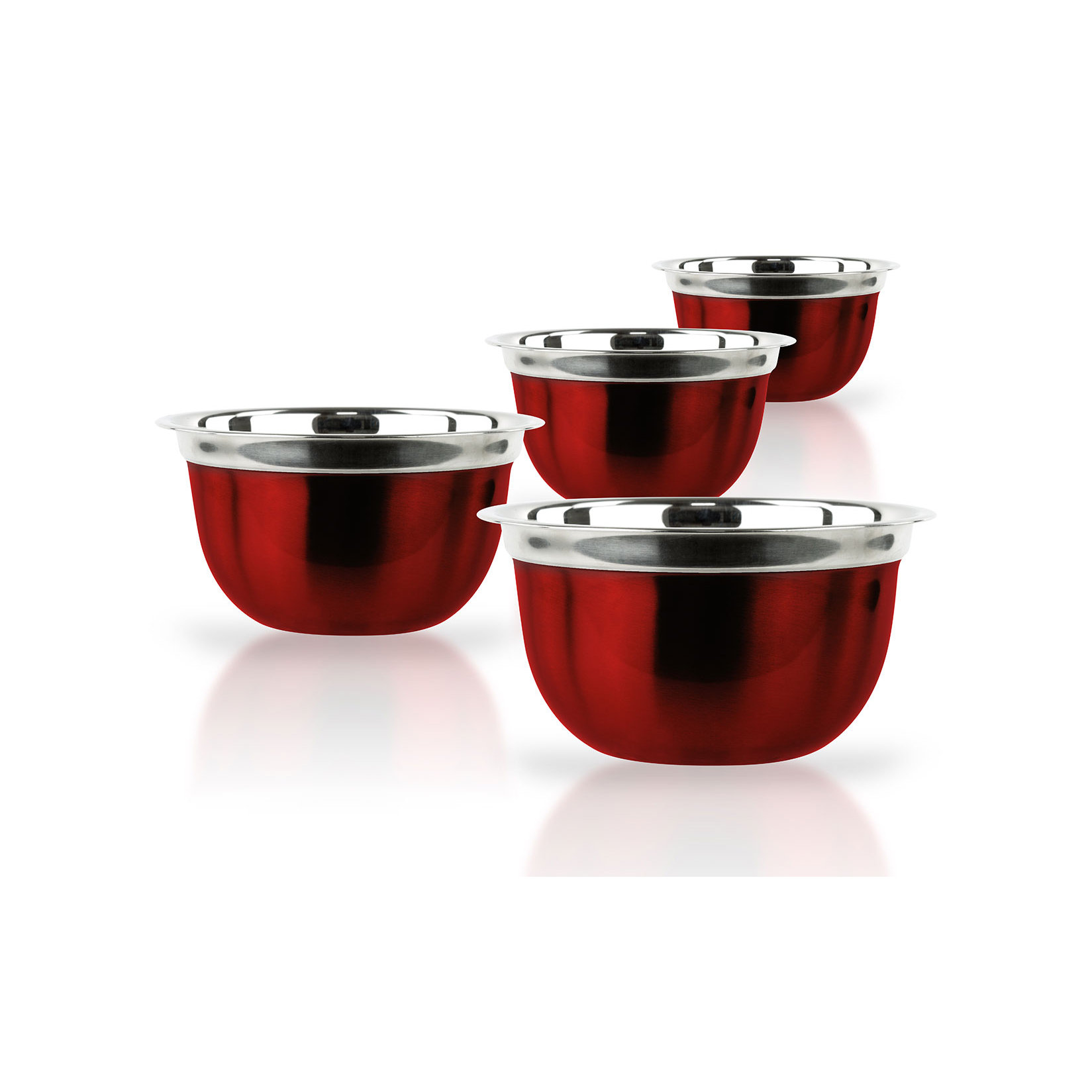 Uncategorized Red Kitchen Appliance Set imperial home 4 piece red stainless steel bowl set reviews wayfair set