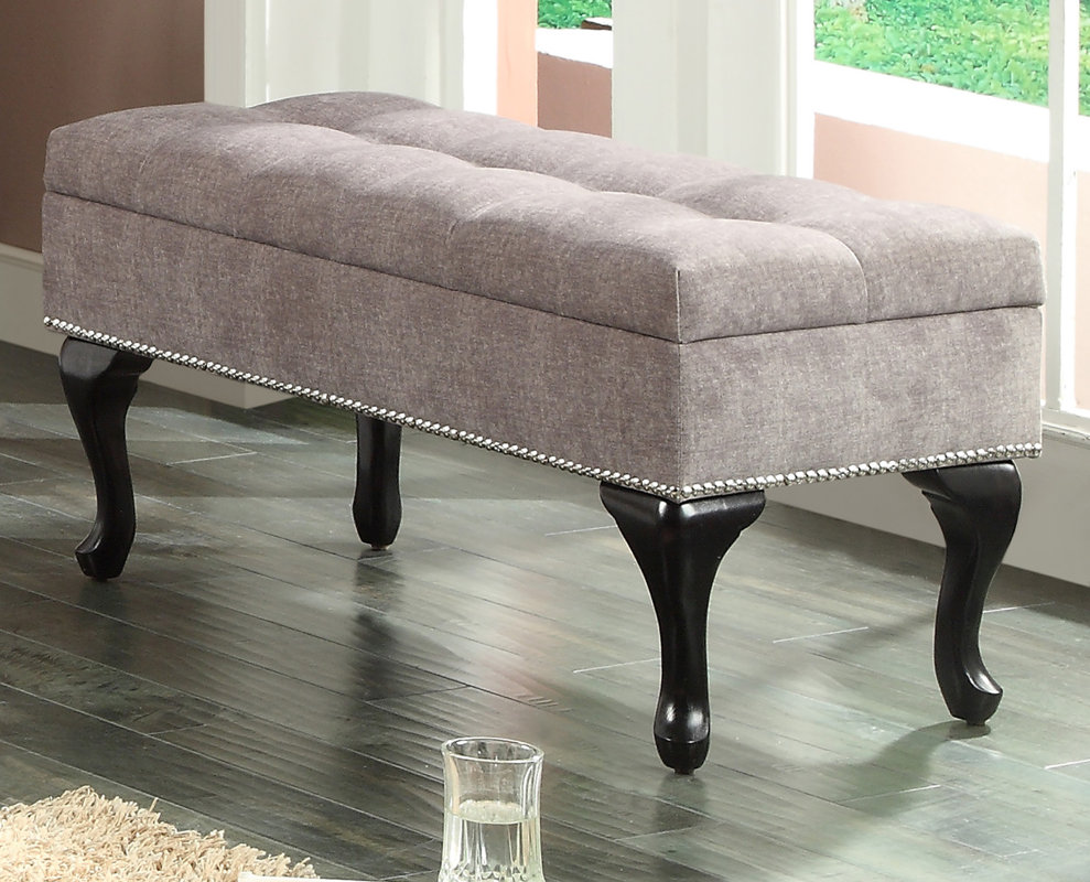 WorldWide HomeFurnishings Fabric Storage Bench With Stud Detail & Reviews Wayfair