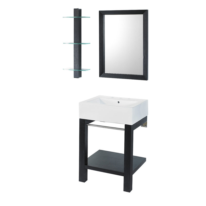 24" Single Wall Mounted Bathroom Vanity Set with Mirror & Reviews