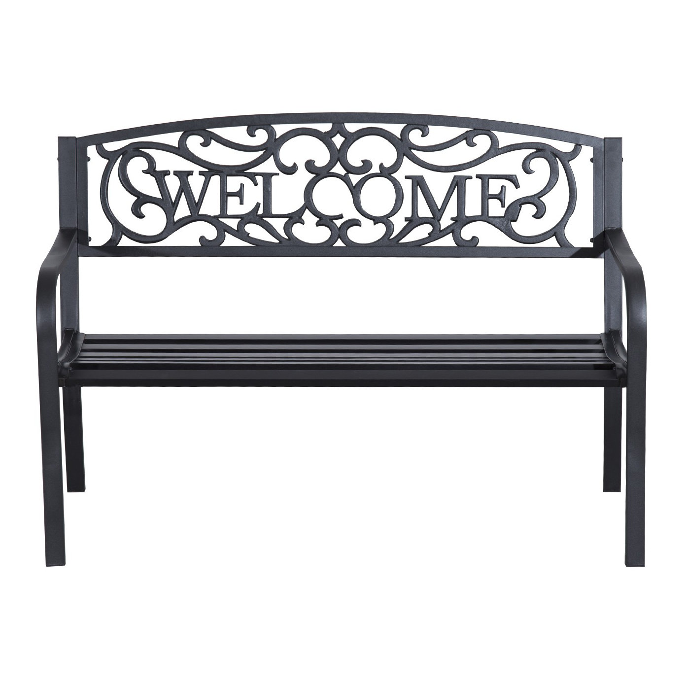 Outsunny Welcome Vines Decorative Steel Garden Bench & Reviews Outsunny Welcome Vines Decorative Steel Garden Bench & Reviews