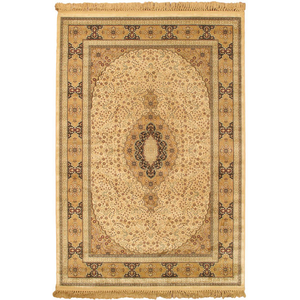 ECARPETGALLERY Beige Medallion Kashan Kashmir Area Rug & Reviews Wayfair