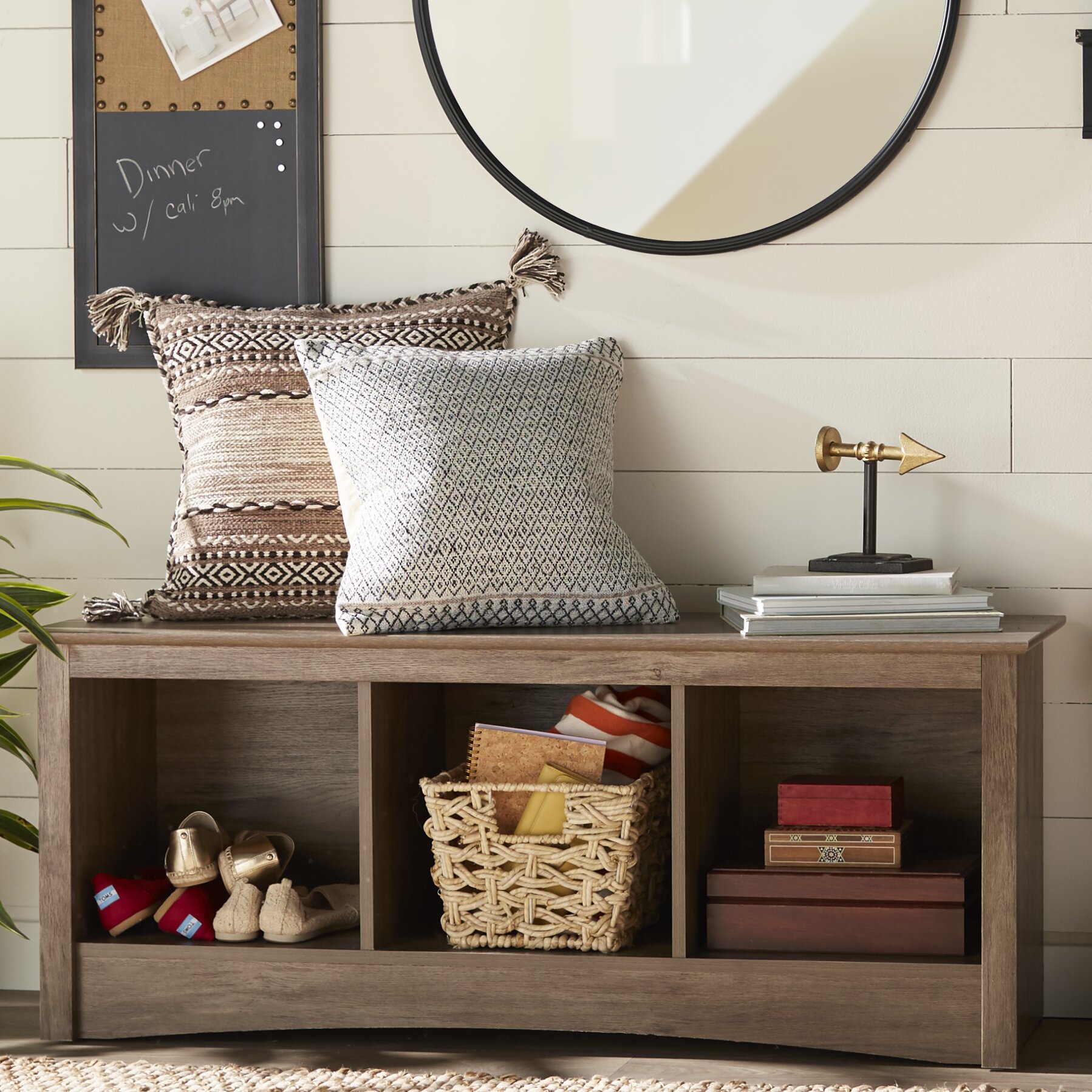 Latitude Run Penelope Wood Storage Entryway Bench