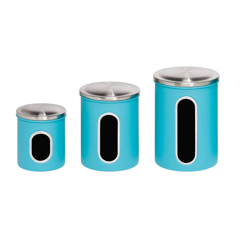 Metal Kitchen Canisters Jars You Ll Love Wayfair 3 Piece Kitchen Canister Set