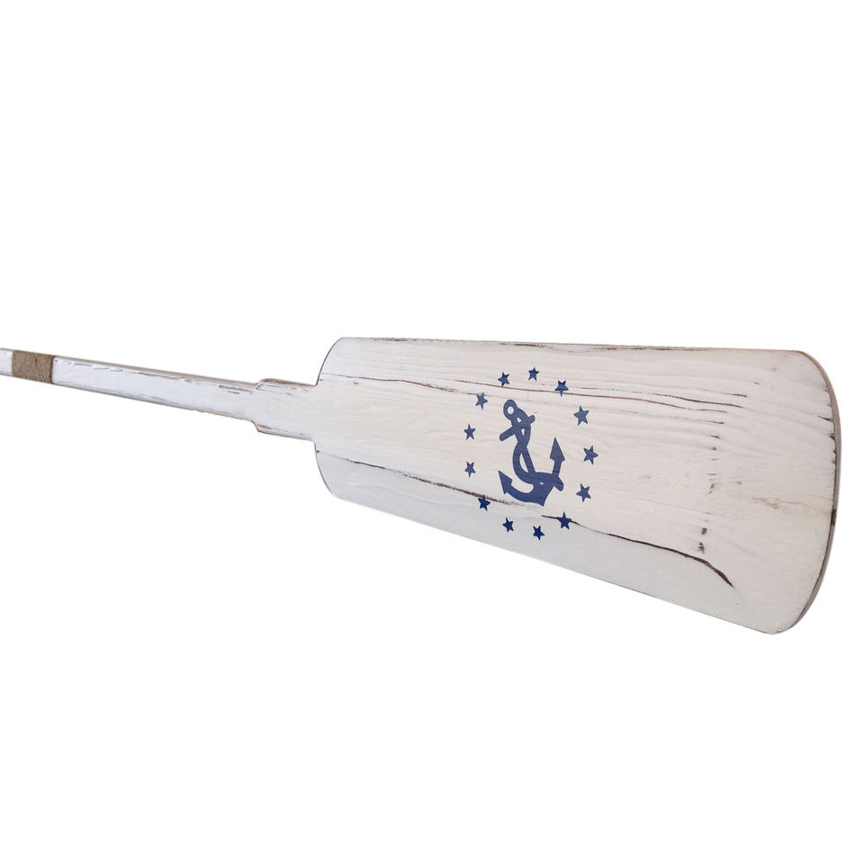 Handcrafted Nautical Decor 36" Wooden White Yacht Ensign Decorative