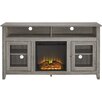 Union Rustic Rena Corner TV Stand with Electric Fireplace ...