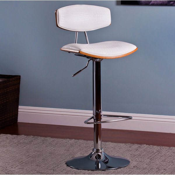 AC Pacific Adjustable Height Swivel Bar Stool with Cushion & Reviews Wayfair